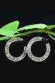  Crest Hoop Silver Filigree Earrings